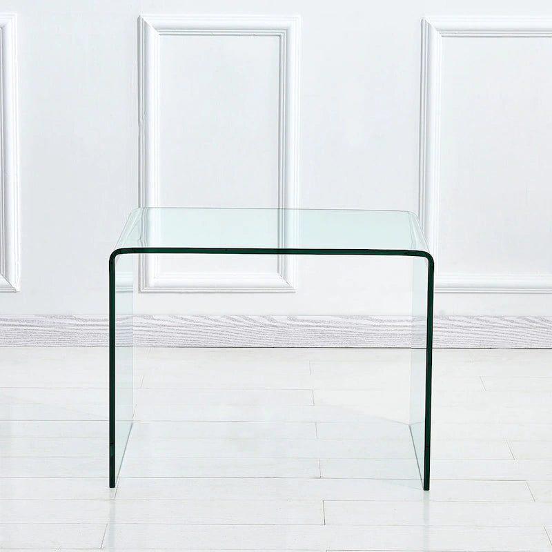 Glass Console Table, Transparent Tempered Glass Console Table