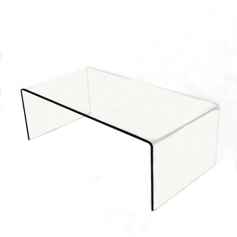 Glass Console Table, Transparent Tempered Glass Console Table