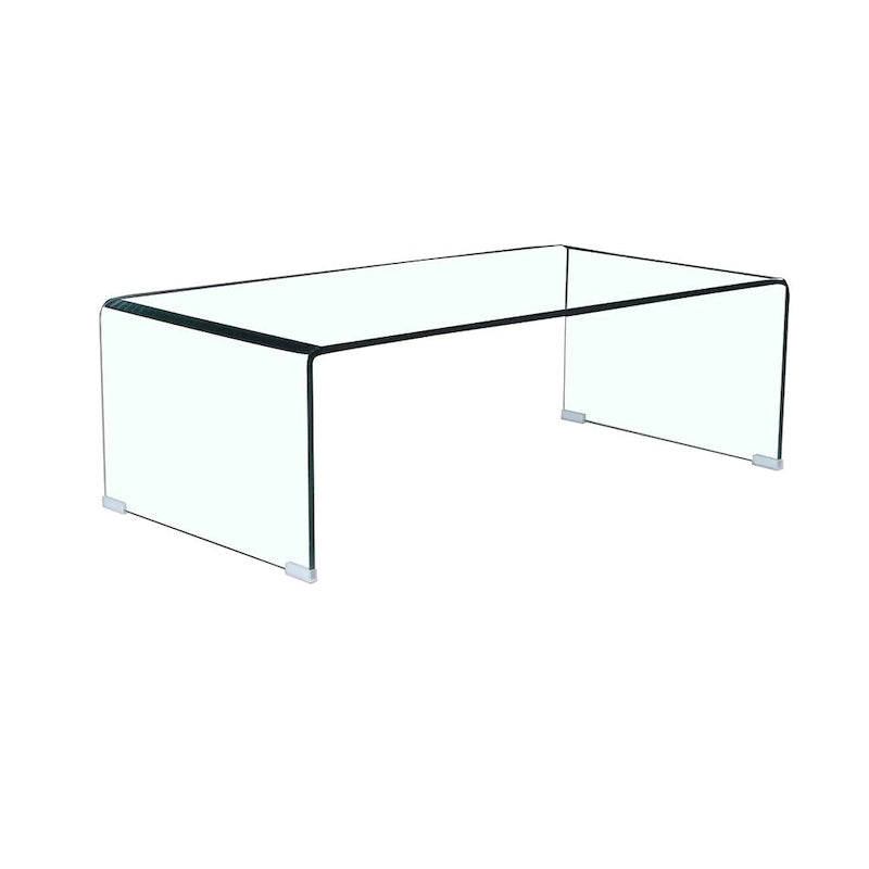 Glass Console Table, Transparent Tempered Glass Console Table
