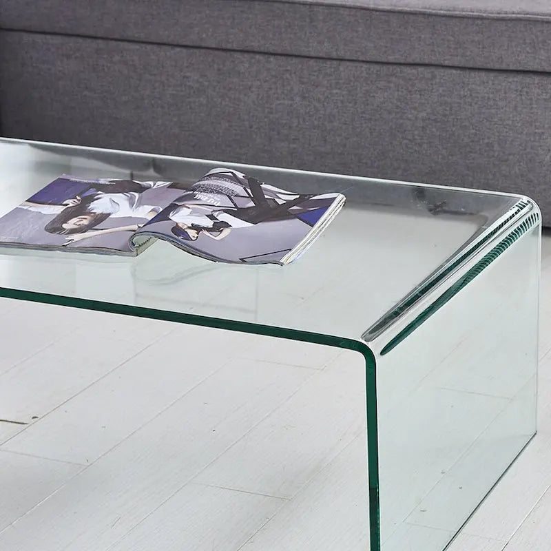 Glass Console Table, Transparent Tempered Glass Console Table