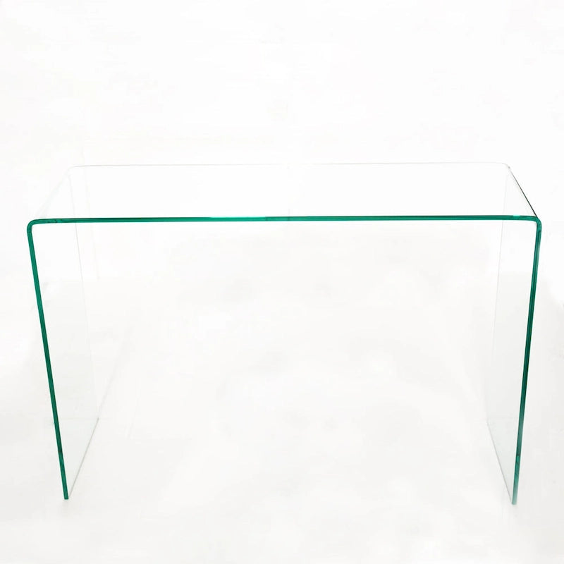 Glass Console Table, Transparent Tempered Glass Console Table