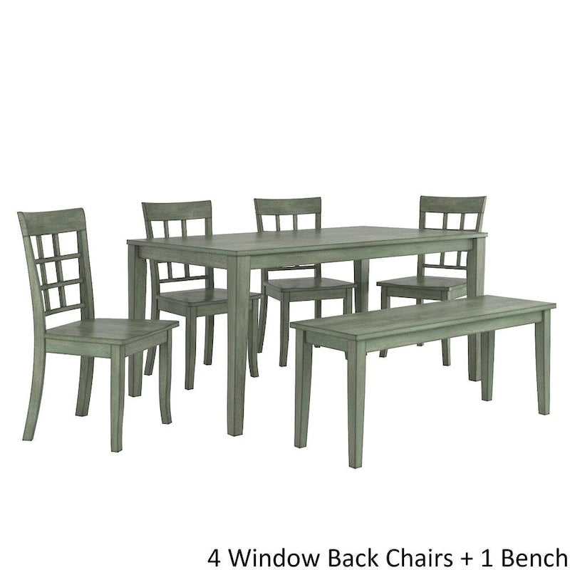Wilmington II 60-Inch Rectangular Antique Sage Green Dining Set by iNSPIRE Q Classic