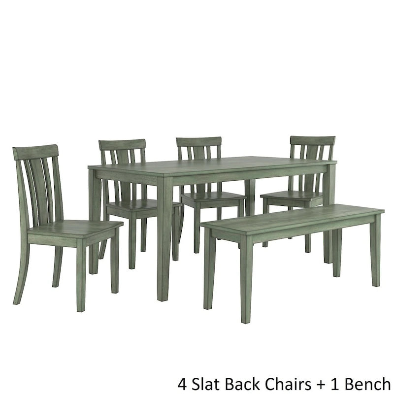 Wilmington II 60-Inch Rectangular Antique Sage Green Dining Set by iNSPIRE Q Classic