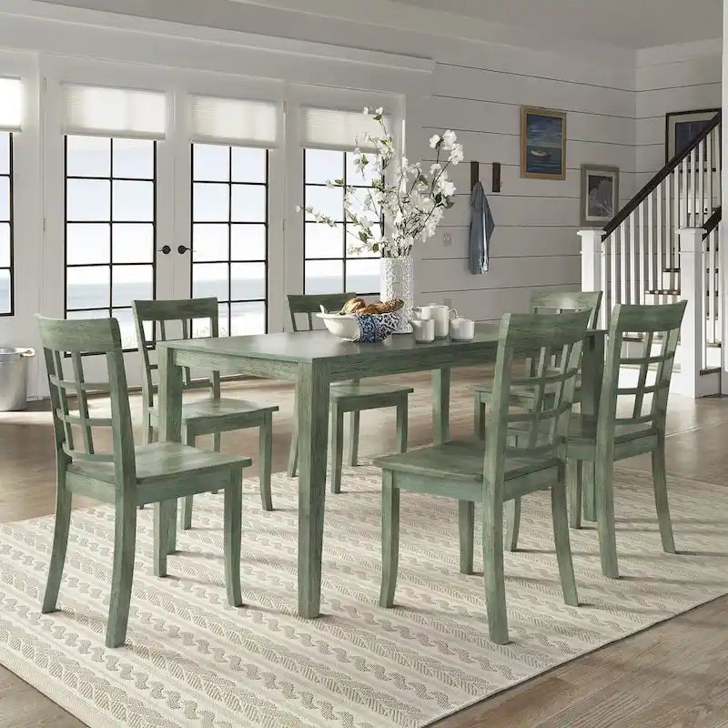 Wilmington II 60-Inch Rectangular Antique Sage Green Dining Set by iNSPIRE Q Classic