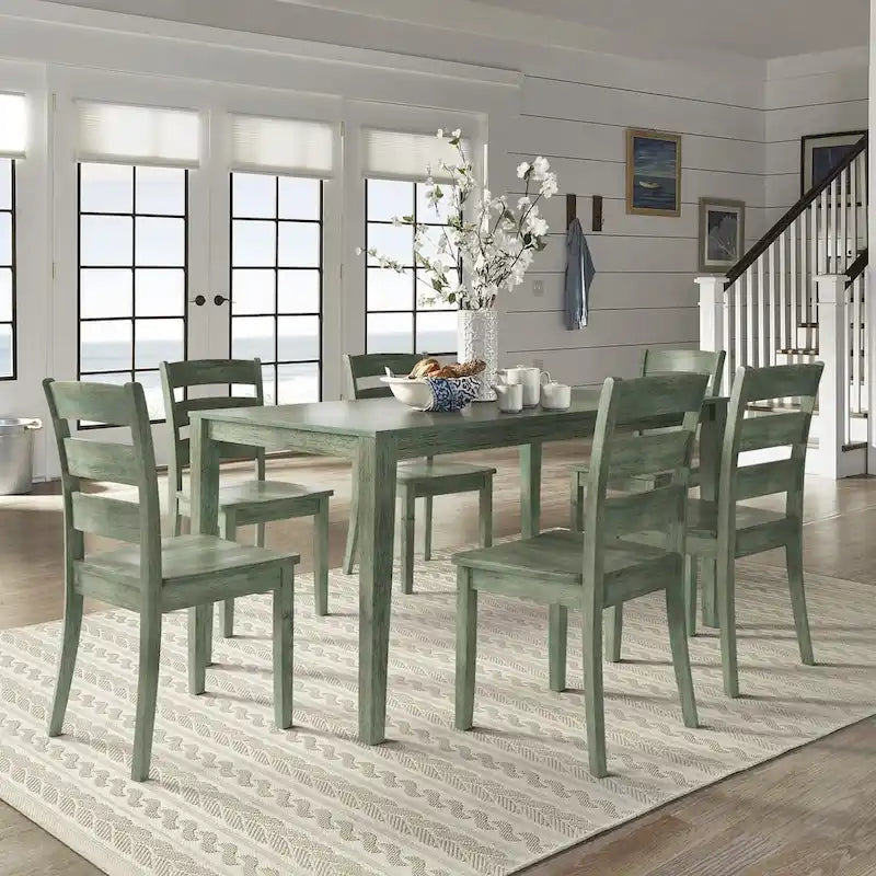 Wilmington II 60-Inch Rectangular Antique Sage Green Dining Set by iNSPIRE Q Classic