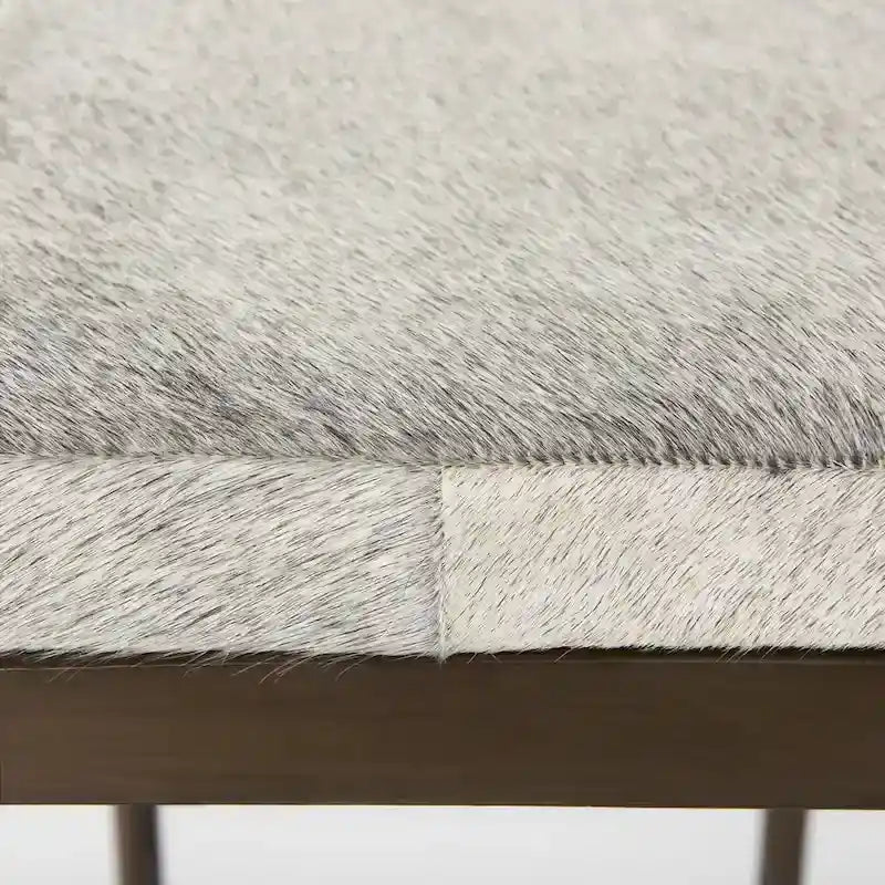 Millie Black Genuine Leather Seat with Nickel Metal Frame Counter Stool