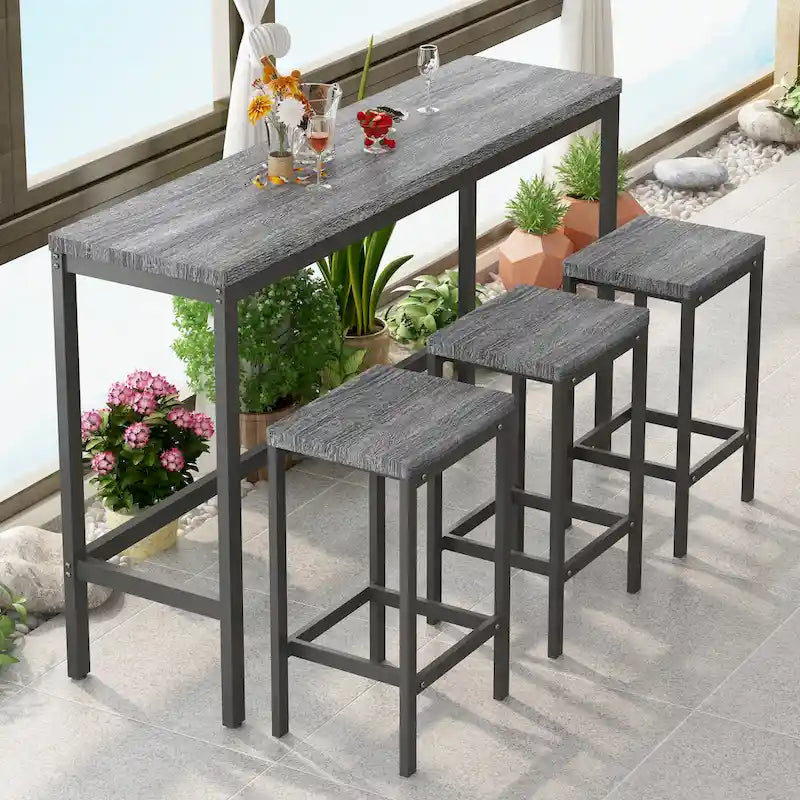 Pub Table Set with 3 Stools