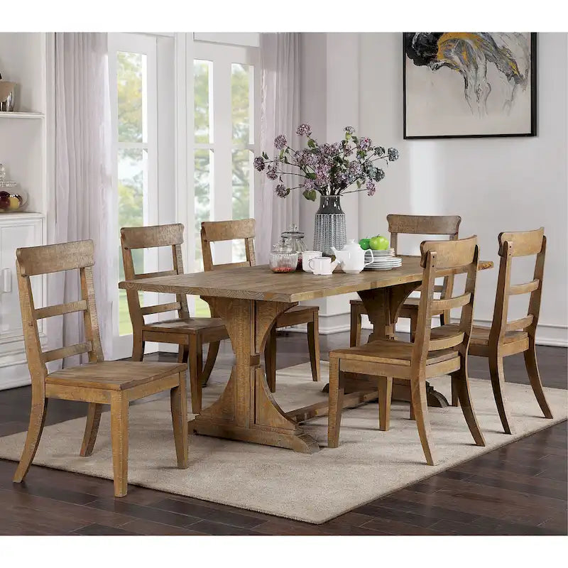 Furniture of America Badri Rustic 76-inch Solid Wood Dining Table