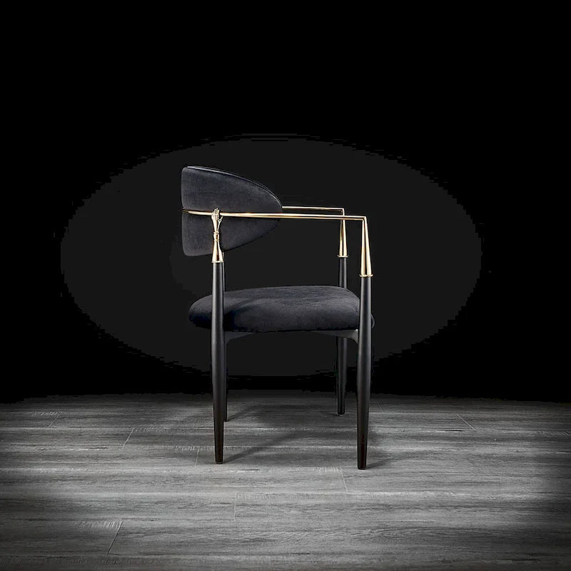 Roubi Gold Stainless Steel Dining Chair