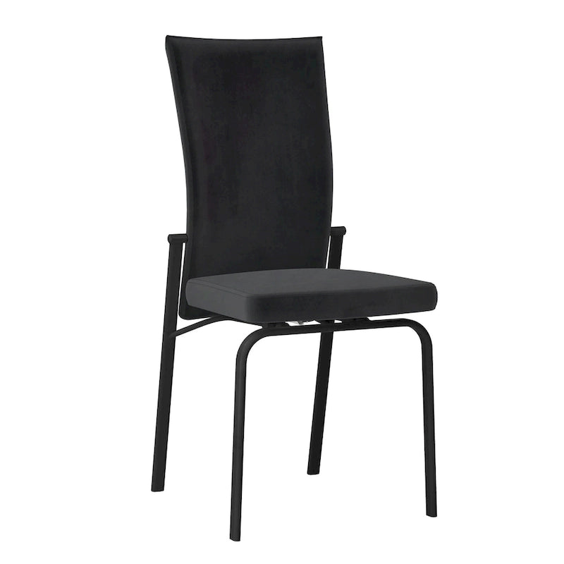 Somette Monique Black Motion-back Side Chair, Set of 2, Fully Assembled