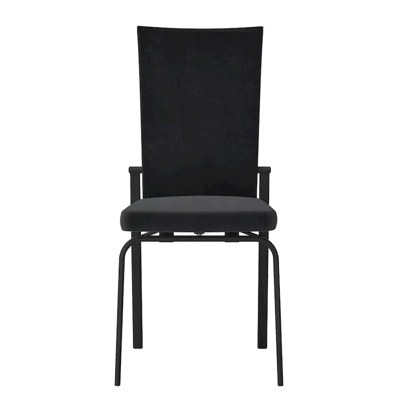 Somette Monique Black Motion-back Side Chair, Set of 2, Fully Assembled