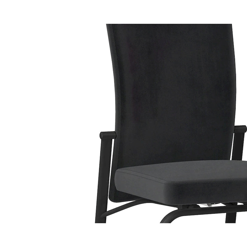 Somette Monique Black Motion-back Side Chair, Set of 2, Fully Assembled