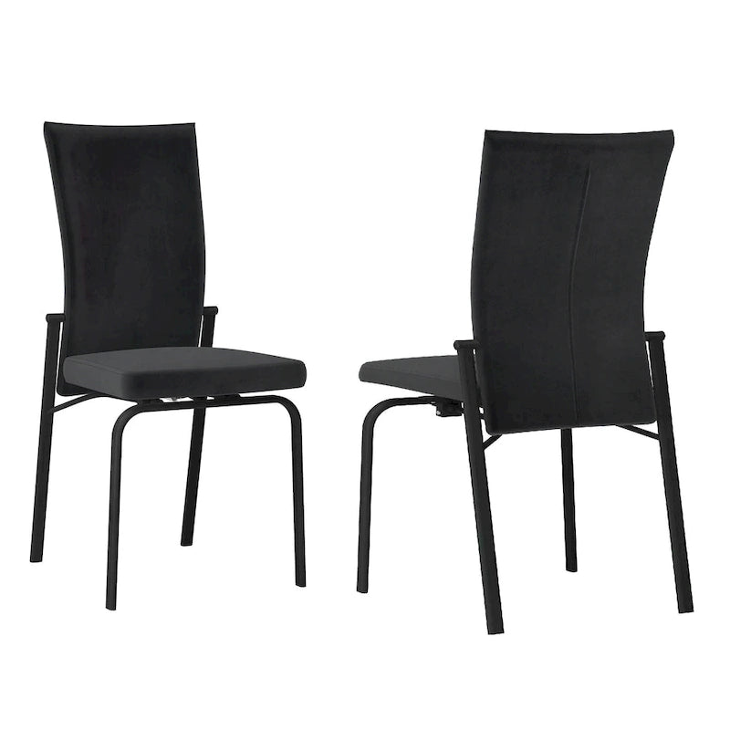 Somette Monique Black Motion-back Side Chair, Set of 2, Fully Assembled