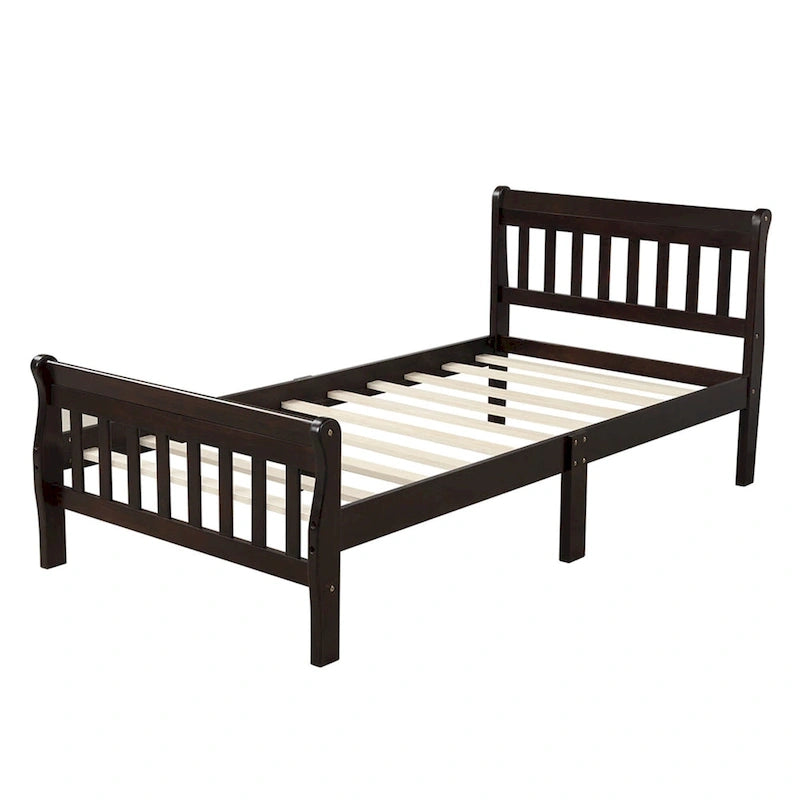 Wood Platform Bed Twin Bed Frame Panel Bed Mattress Foundation