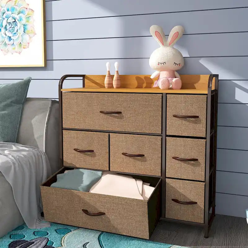 Multifunction 7 Drawers Furniture Storage Chest Grey 7-Drawer Dresser