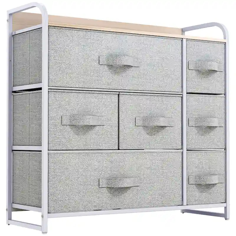 Multifunction 7 Drawers Furniture Storage Chest Grey 7-Drawer Dresser