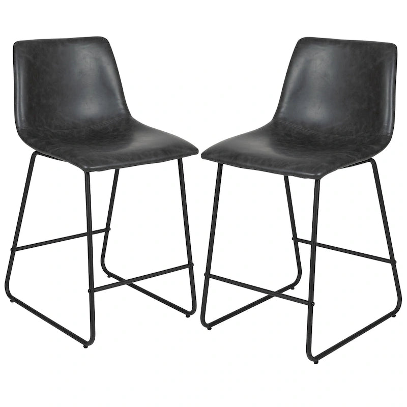 Upholstered Counter Height Modern Dining Stools (Set of 2)