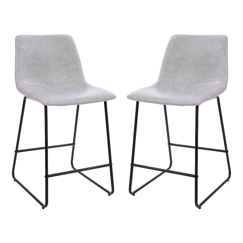 Upholstered Counter Height Modern Dining Stools (Set of 2)