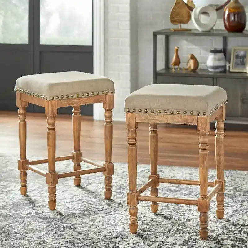 Lifestorey Grafton Turned Leg Counter Stool (Set of 2)