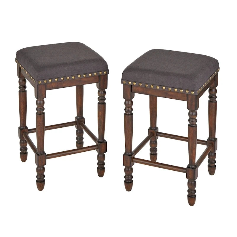 Lifestorey Grafton Turned Leg Counter Stool (Set of 2)