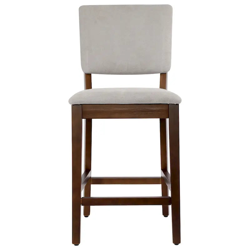 23 Inches Farmhouse Upholstered Counter Height Bar Stools with Back Set of 2