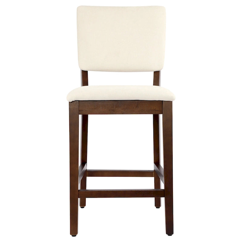 23 Inches Farmhouse Upholstered Counter Height Bar Stools with Back Set of 2