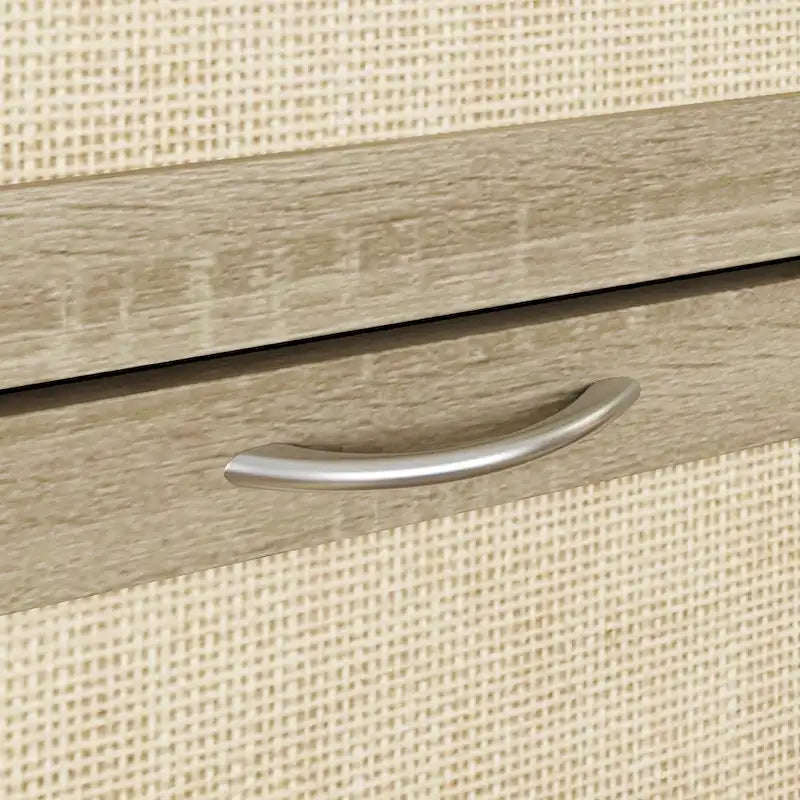 Rattan Narrow Shoe Cabinet with 3 FILP Drawers,Shoe Storage Organizer