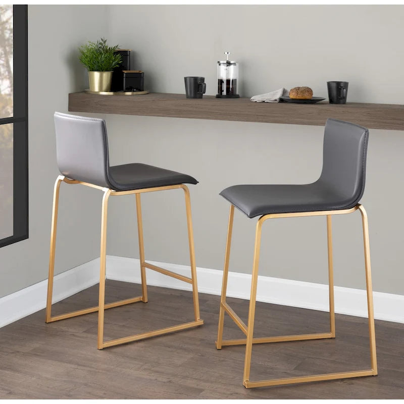 Silver Orchid Mara Upholstered Counter Stool (Set of 2) - N/A