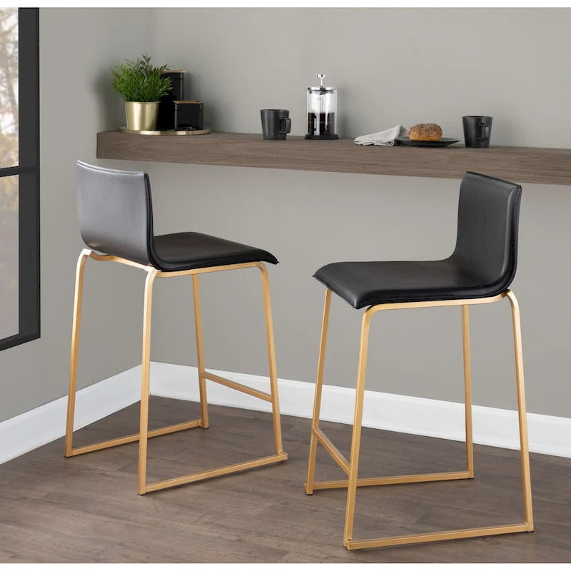 Silver Orchid Mara Upholstered Counter Stool (Set of 2) - N/A