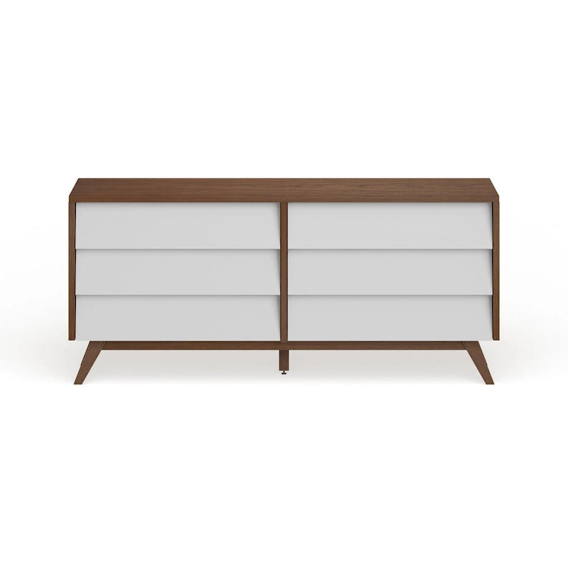 Mid-Century White and Brown Dresser by Baxton Studio