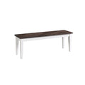 Kona Grey and White Backless Bench with Wood Seat