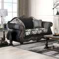 Dhumketu Traditional Black Fabric Semi-Firm Loveseat by Gracewood Hollow