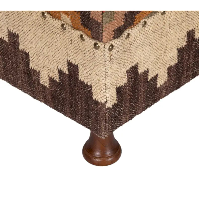 HERAT ORIENTAL Handmade Upholstered Ottoman Stool