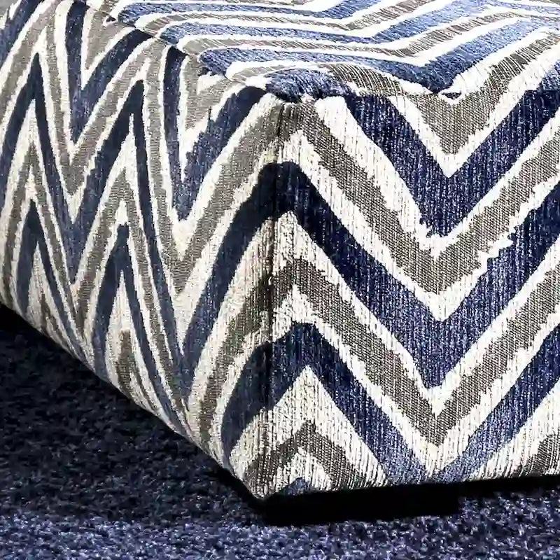 Slaren Transitional Navy Microfiber Cocktail Ottoman by Furniture of America