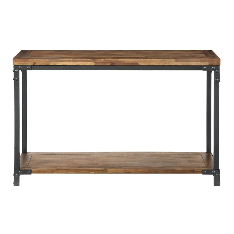 Steve Silver Leyburn Industrial Wood and Metal Console Table