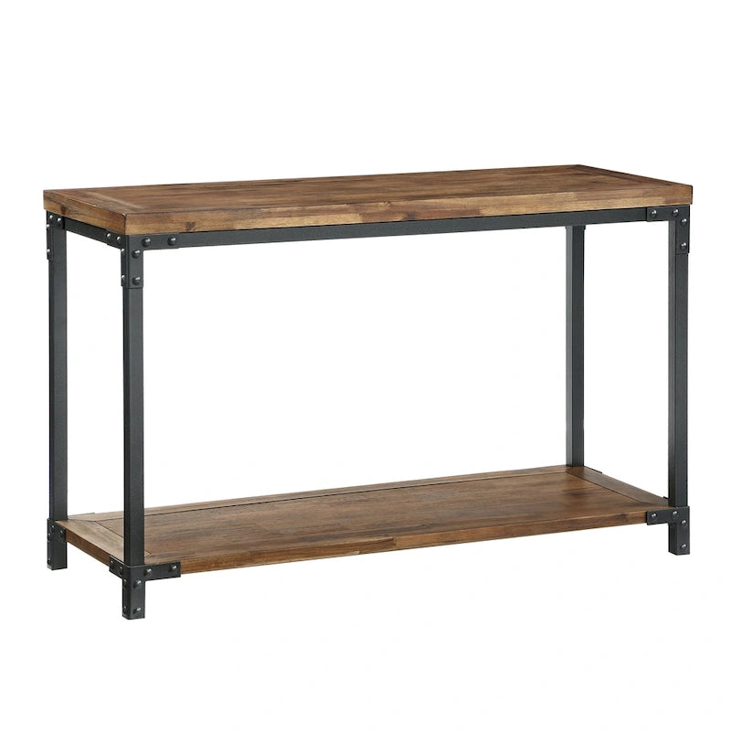 Steve Silver Leyburn Industrial Wood and Metal Console Table