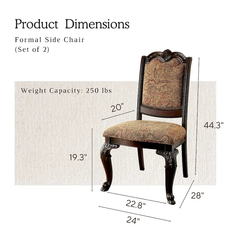 Furniture of America Kova Traditional Cherry Fabric Formal Dining Chairs (Set of 2)