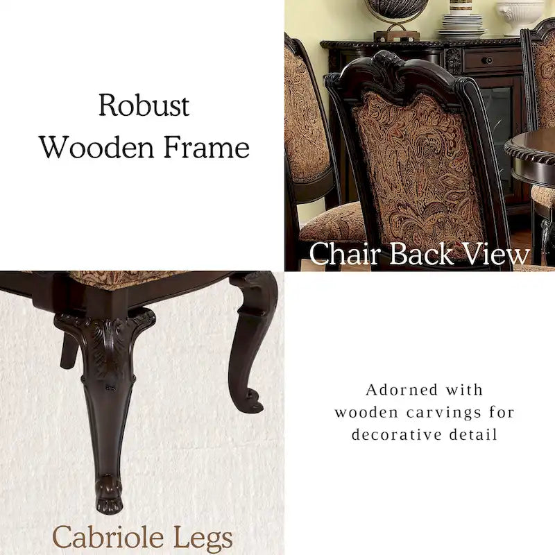 Furniture of America Kova Traditional Cherry Fabric Formal Dining Chairs (Set of 2)