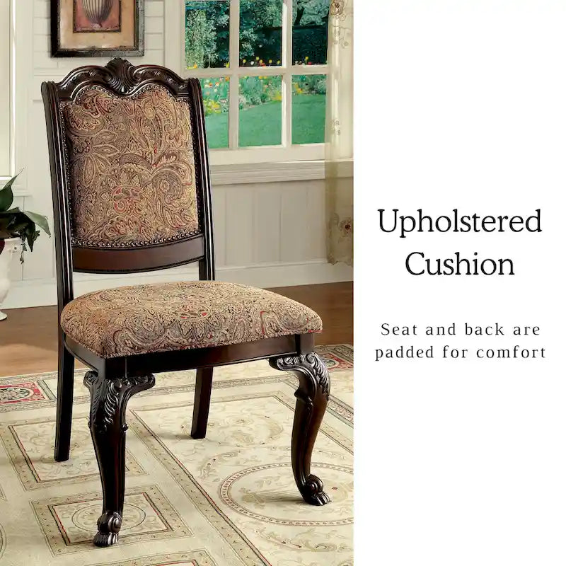 Furniture of America Kova Traditional Cherry Fabric Formal Dining Chairs (Set of 2)