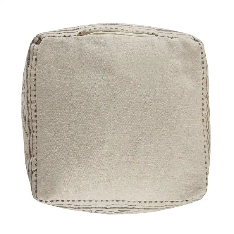 Sevita Handmade Geometric Rustic Farmhouse Pouf