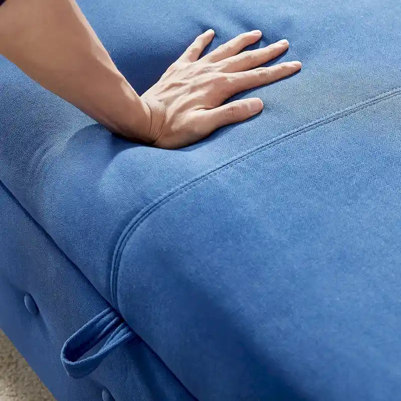 Storage Bench for Bedroom End of Bed Rolled Armed Linen Fabric Ottoman Couch Long Bench