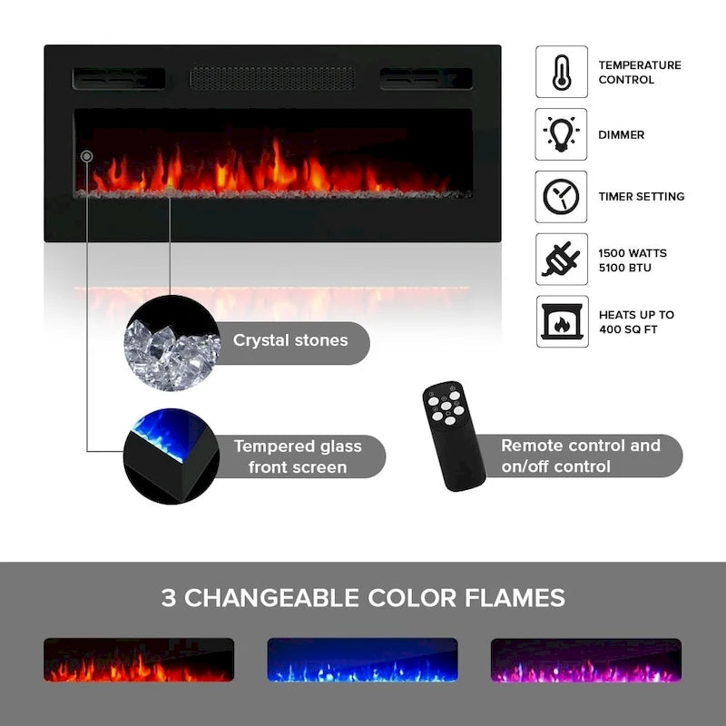 Bono 01 BL-EF Fireplace TV Stand