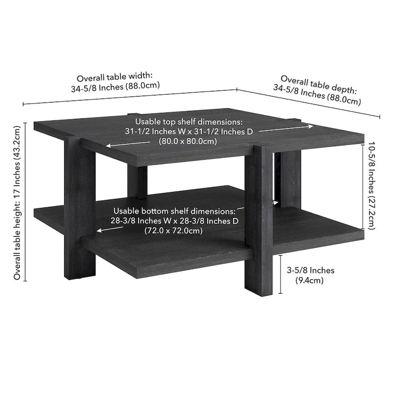 Ingrid 34.66 Wide Square Coffee Table
