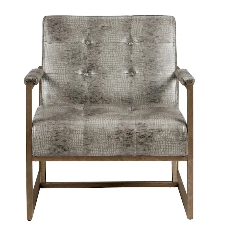 INK+IVY Waldorf Faux Leather Metal Frame Lounge Chair