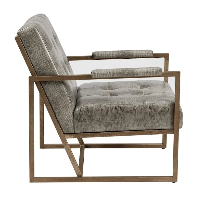 INK+IVY Waldorf Faux Leather Metal Frame Lounge Chair
