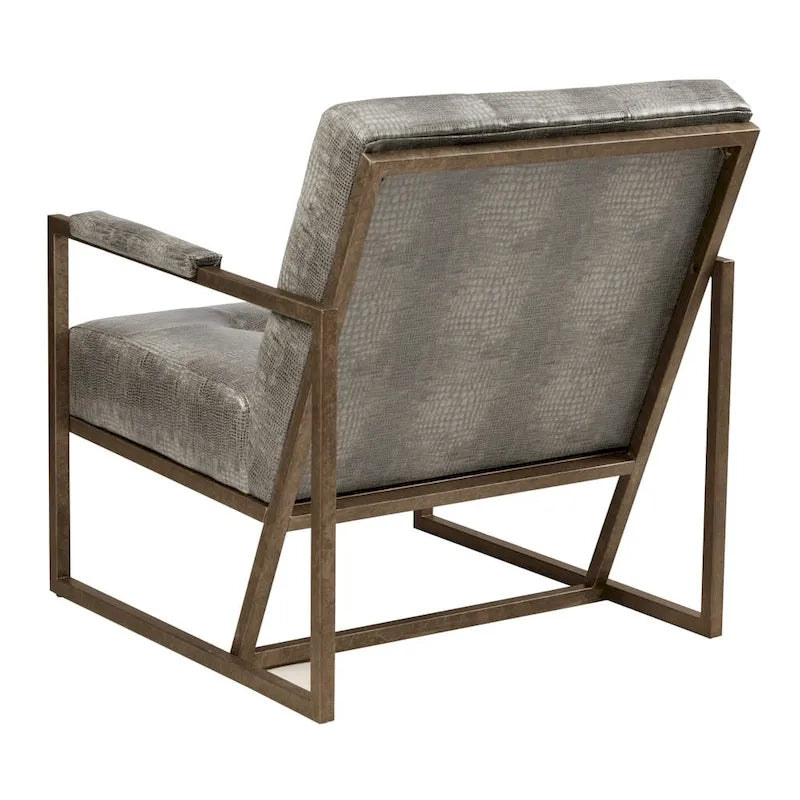 INK+IVY Waldorf Faux Leather Metal Frame Lounge Chair