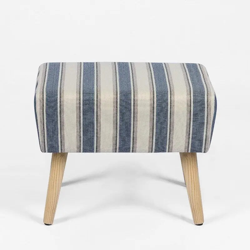 Adeco Ottoman Foot Rest Stool with Wood Legs