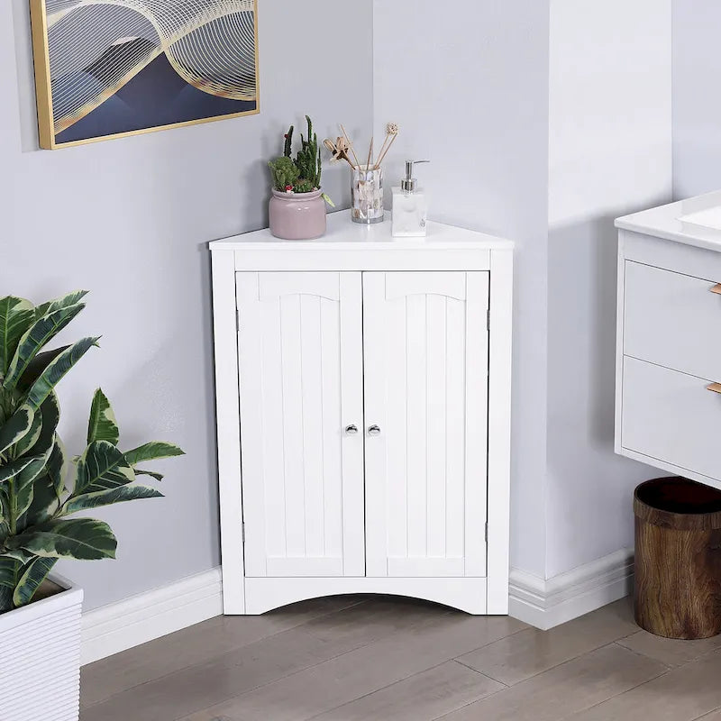 Corner Cabinet with Doors and Shelves