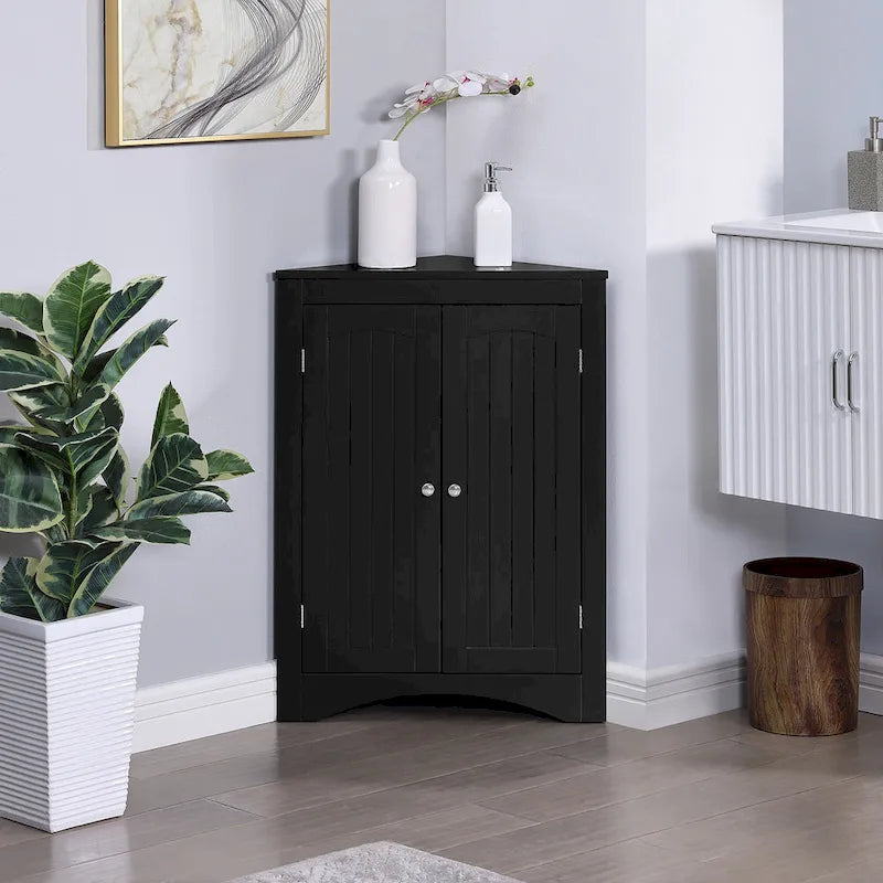 Corner Cabinet with Doors and Shelves
