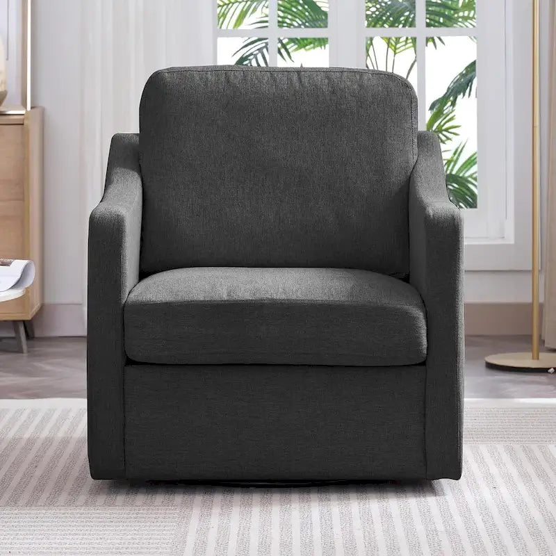Mixoy 360 Degree Swivel Accent Sofa Chair,Linen Square Armchair